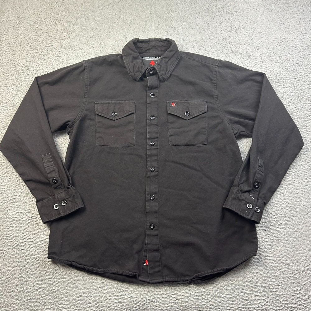 Milwaukee Leather Men's Black Long Sleeve Button Up Workwear Performance Large